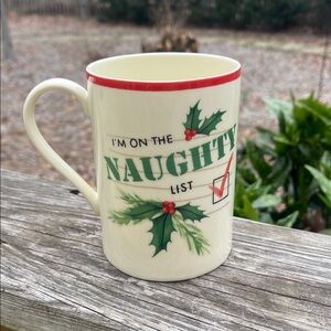 Lenox “I am on the Naughty List” porcelain Christmas mug